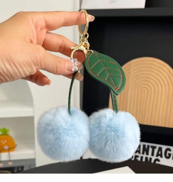 blue color cherry keyring